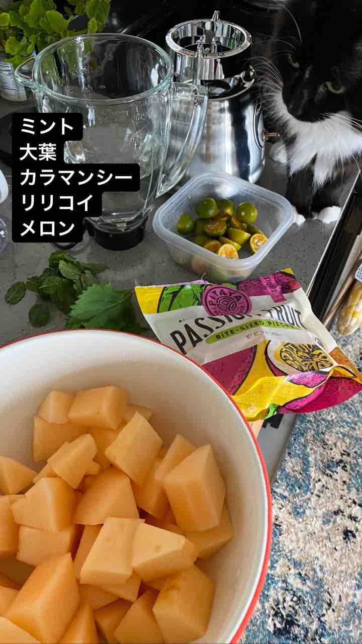 1500kcal 草の味グリーンスムージー 干し鱈 キングサーモン ごはん日記 ハワイネコ ブログ