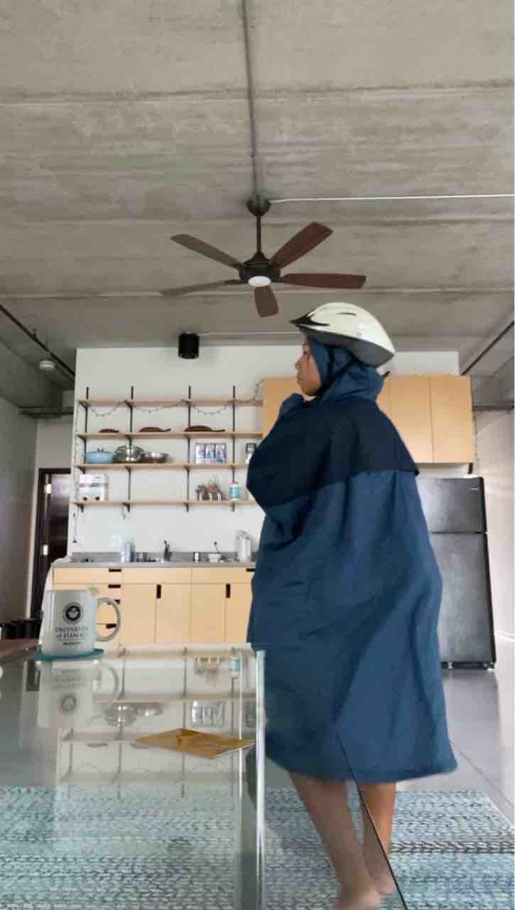 The North Face タグアン ポンチョ購入 使用レビュー 雨の日に自転車乗りたい ハワイネコ ブログ