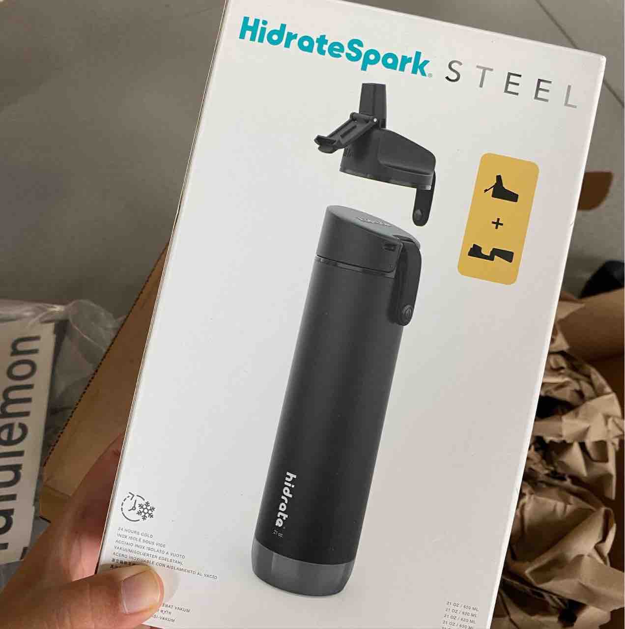 HidrateSpark Steel】スマートウォーターボトル！飲むべき量も飲んだ量 