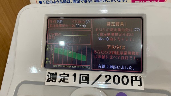 血行測定結果