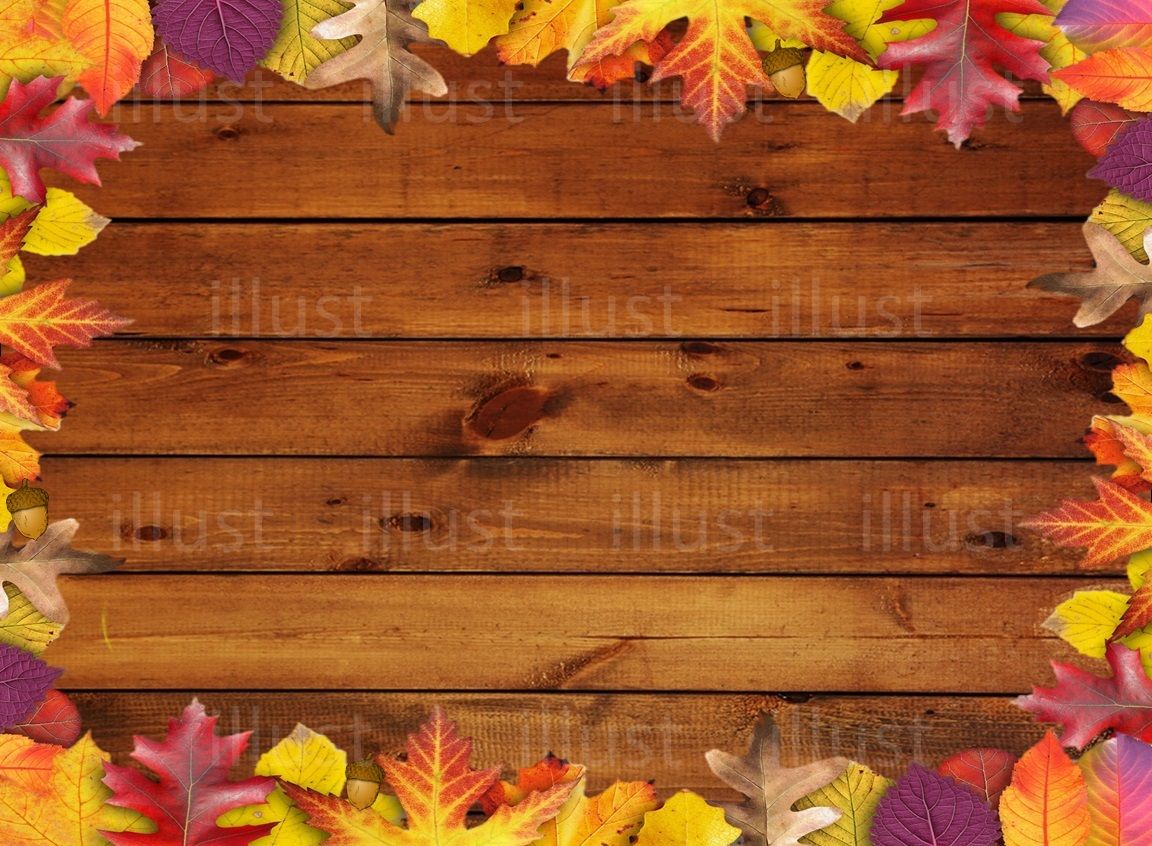 秋 ウッド木目フレーム 秋の落ち葉 チラシ 無料フレーム 写真 イラスト変えたら 私の小遣いが増えました