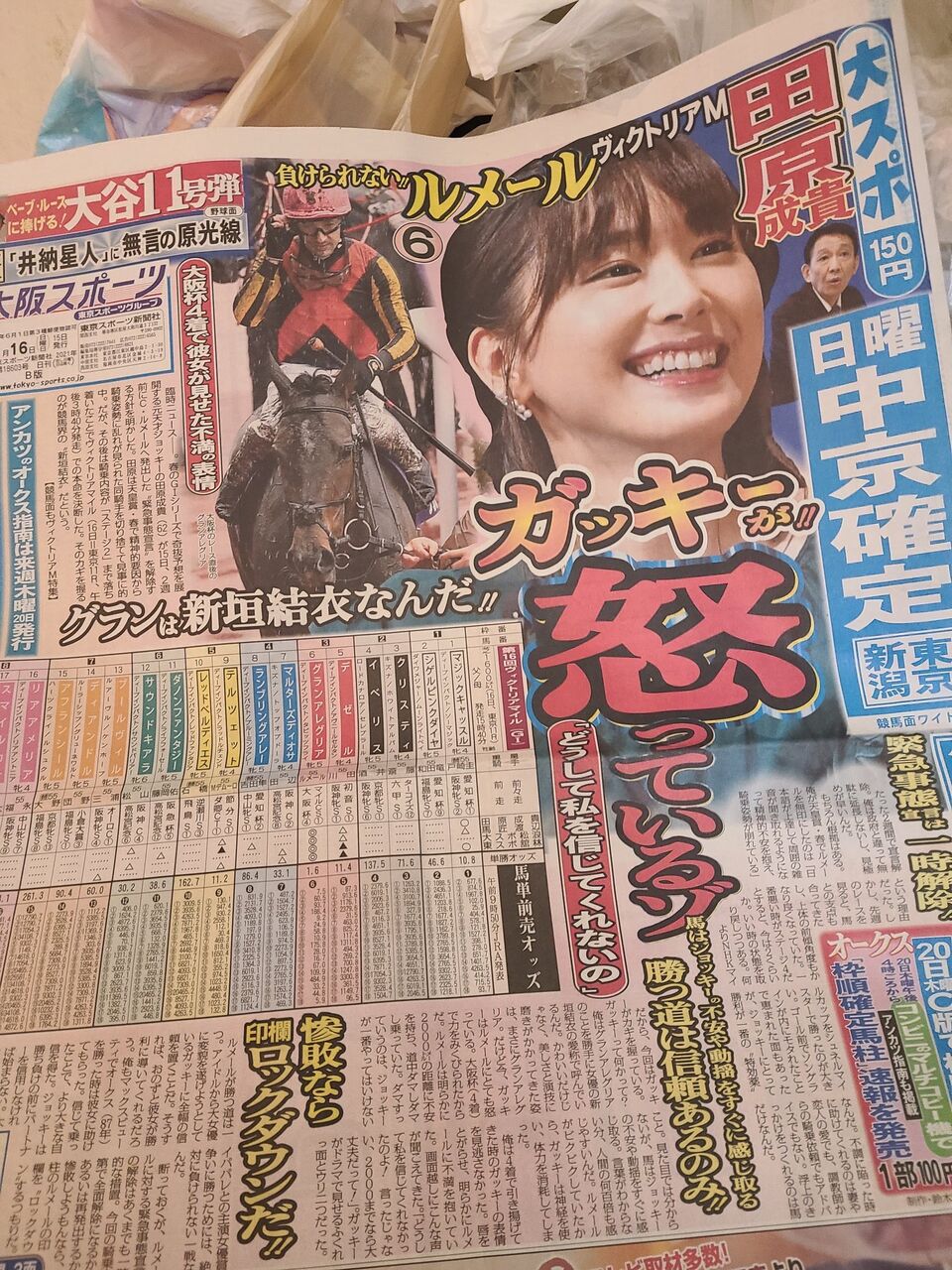 東スポで意味不明発言w 田原成貴 グランアレグリアは新垣結衣なんだ wwww 週末は落ち武者 東スポで意味不明発言w 田原成貴 グランアレグリアは新垣結衣なんだ wwww 週末は落ち武者