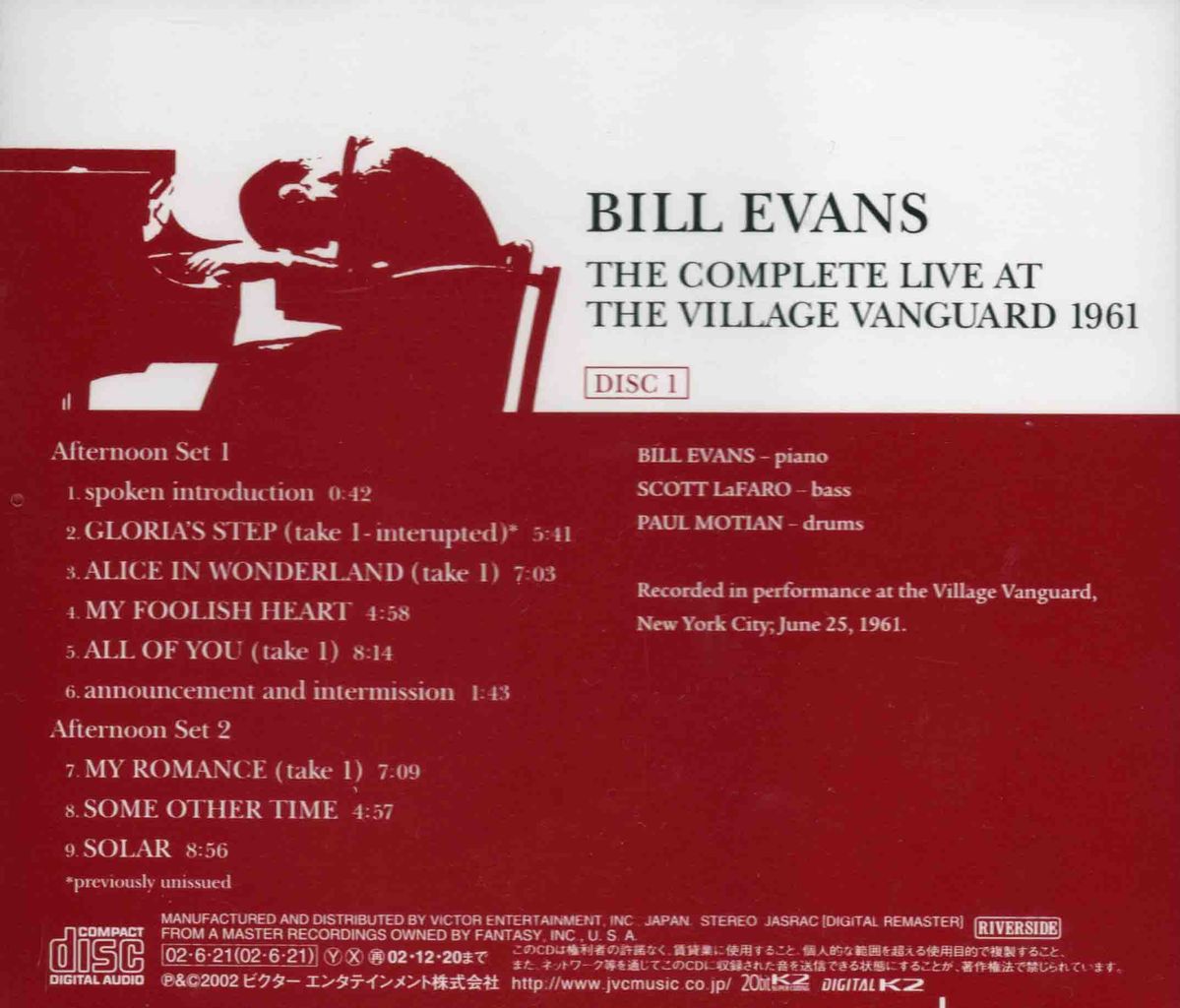 THE COMPLETE LIVE AT THE VILLAGE VANGUARD 1961-4