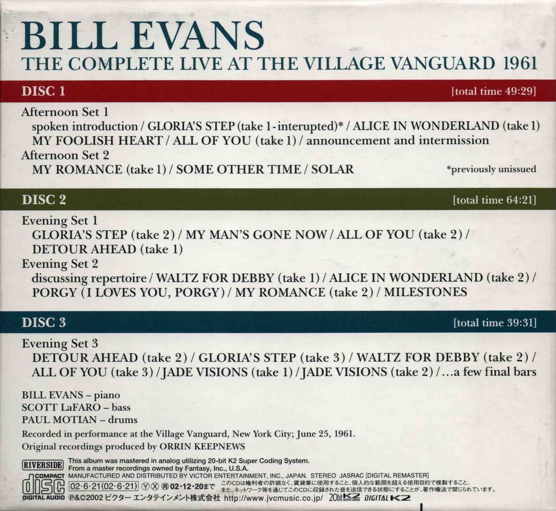 THE COMPLETE LIVE AT THE VILLAGE VANGUARD 1961-2