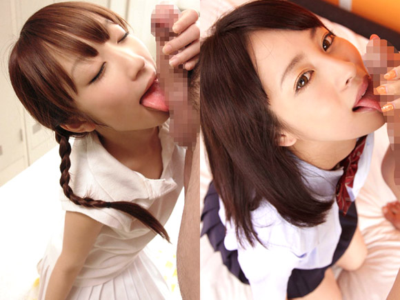 可愛い女子が陰部を愛撫して舐めまくるフェラチオ画像