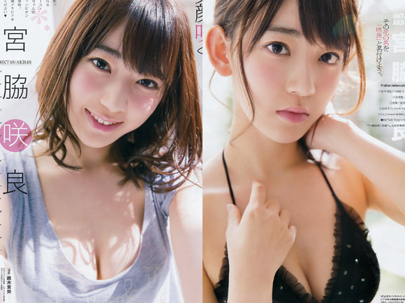 胸がエロいと評判のHKT48宮脇咲良(18) グラビア画像×60