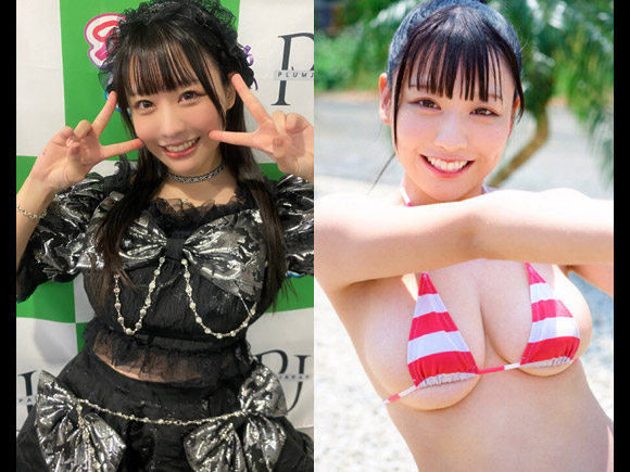 グループ解散したばかりの元アイドルがエッチなDVDで爆乳ビキニ解禁