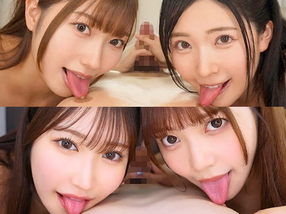 ダブル乳首舐め手コキ 完全密着ハーレム