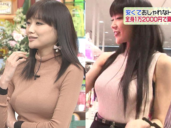 佐藤江梨子の爆乳がニットの下から主張し過ぎでお茶の間が凍りつく事案が発生　大量キャプ画像