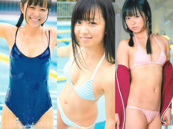 【元ももクロ】伊倉愛美(１９)が制服ヌギヌギ→スク水のロリコンボ 画像×６