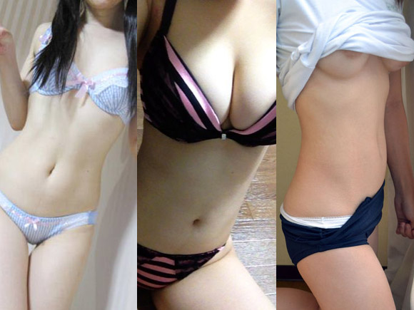 下着姿と体操服コスの自撮り写メ