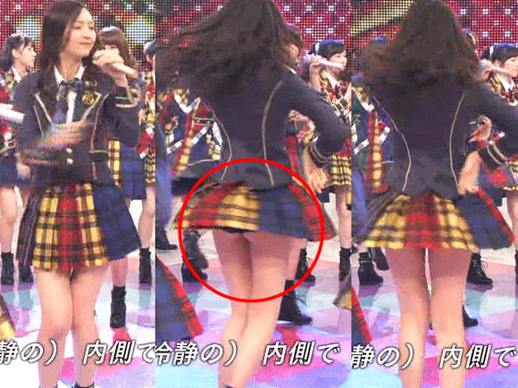 音楽番組でHKTの人気メンバー森保まどかのお尻が見えちゃったハプニング！