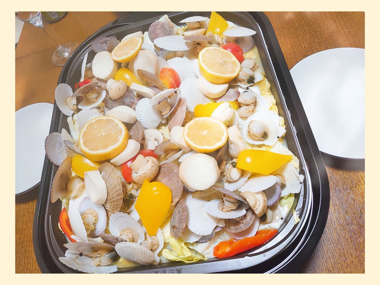 ホタテ稚貝のぎゅうぎゅう蒸し ホットプレートで野菜たっぷり あふろのごはんブログ ホタテ稚貝のぎゅうぎゅう蒸し ホットプレートで野菜たっぷり あふろのごはんブログ