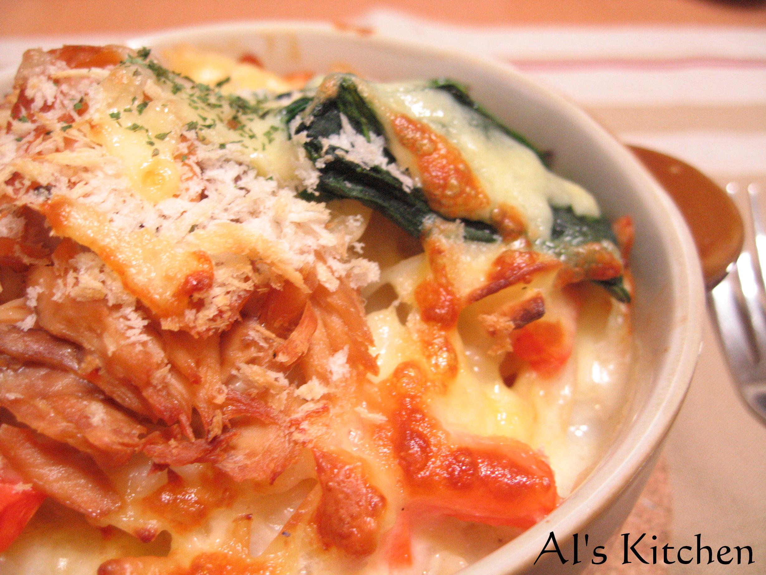 スモークサーモンとほうれん草のグラタン ａｉ ｓ ｋｉｔｃｈｅｎ