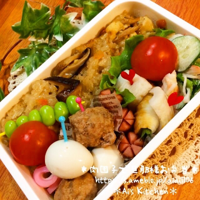 大好きな肉団子で旦那様お弁当♡