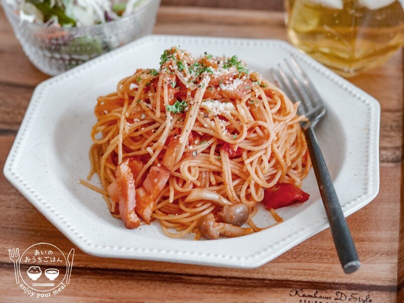 ランチにもおすすめ ワンパンでお手軽トマトベーコンパスタ あいのおうちごはん Powered By ライブドアブログ