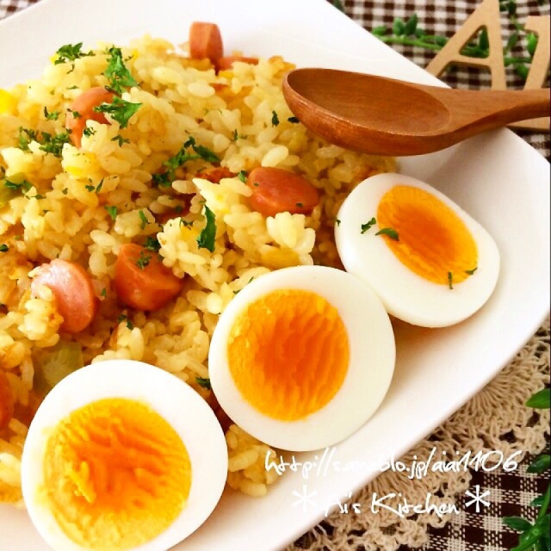 炊飯器にお任せ♡これだけで立派なランチなドライカレー♡