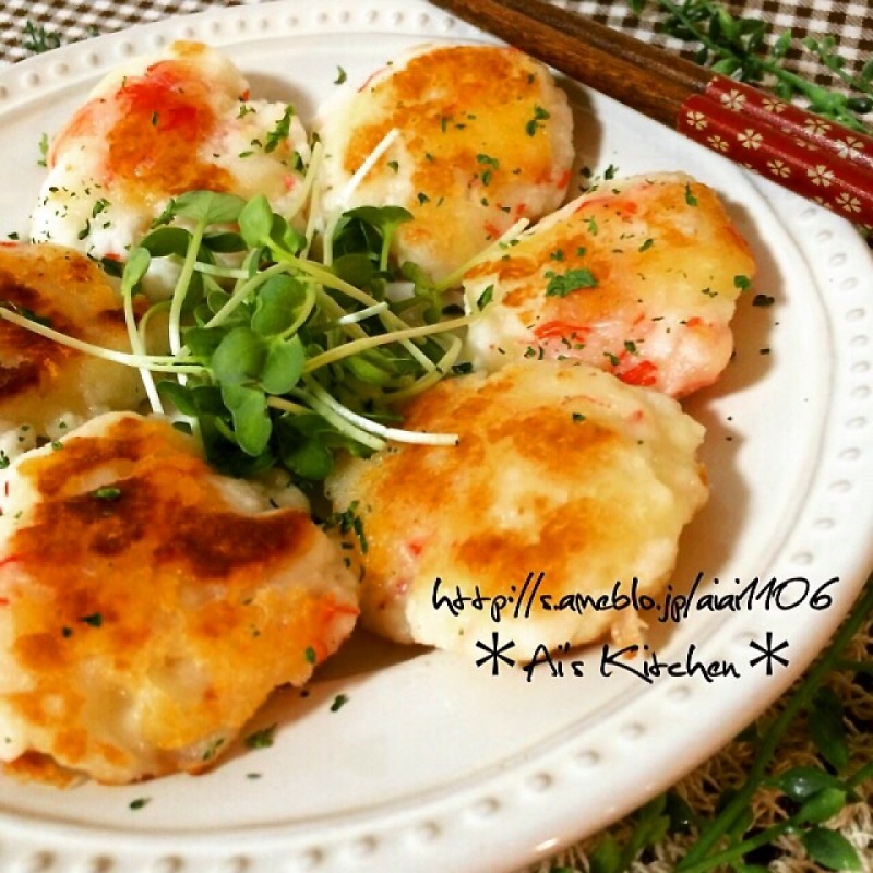 ポリ袋で包丁いらず♡はんぺんとカニカマのマヨチーズ焼き♡