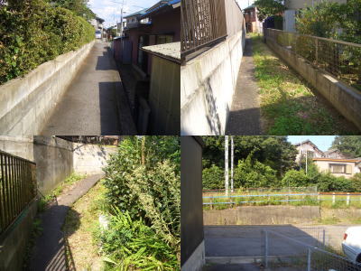 通っていいのか分からない程の脇道