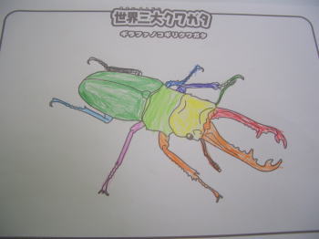 世界の大昆虫王国での3才の息子の作品