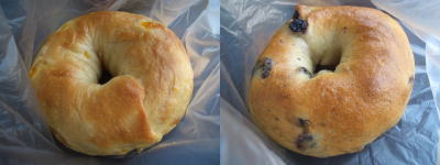 マンゴーとブルーベリーのベーグル