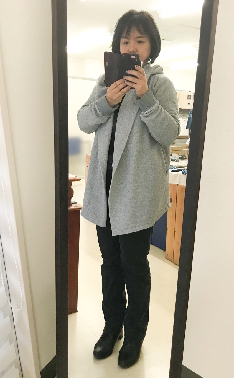 古布 藍染 チェック●型染め、更紗、蚊帳●アウター パーカー●着物リメイク●