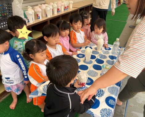 明石　保育園　水遊び