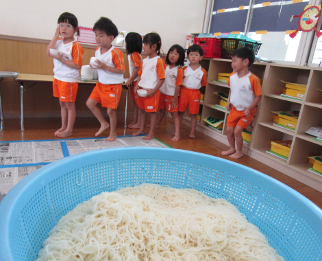 明石　保育園　そうめん