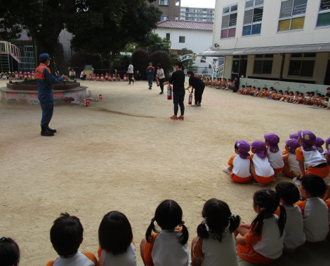 明石　保育園　避難訓練