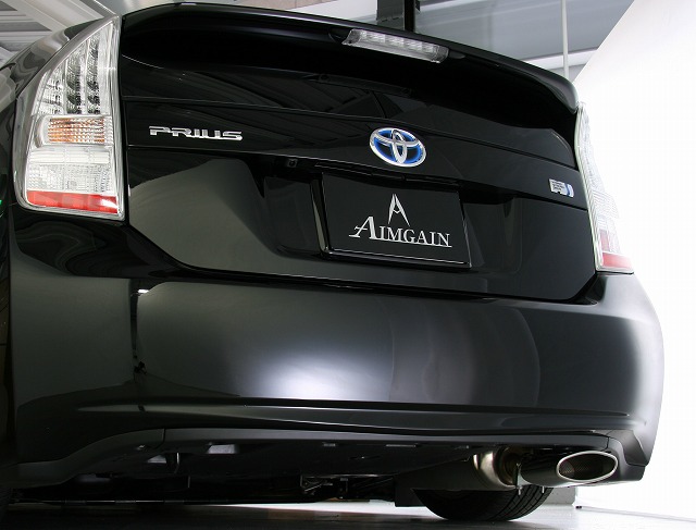 エイムゲイン　ハイブリッド　マフラーカッター　左右出し　フルステンレス　音量変化なし　ZVW30　プリウス プリウス30 エイムゲイン マフラーの左右出しマフラーカッターパイプ