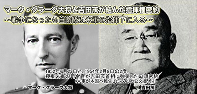 指揮権密約　吉田クラーク　戦争になったら自衛隊は米軍の指揮下