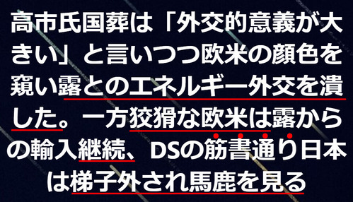 国葬露とのエネルギー外交潰す