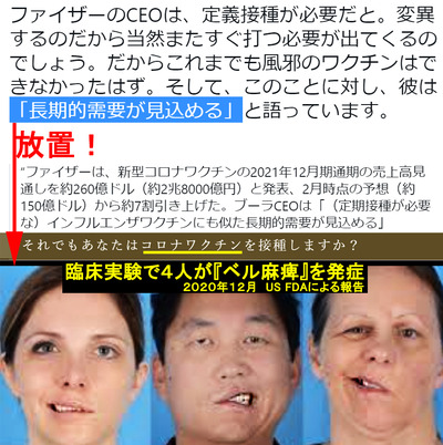 ファイザー 副反応放置し、儲けを優先