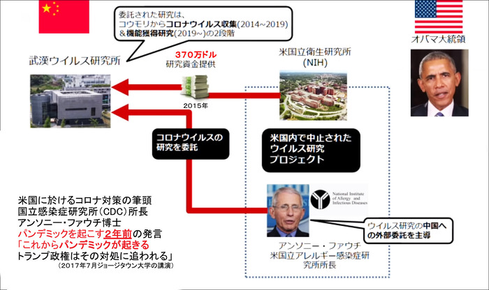 米ファウチ博士、中国武漢のウイルス研究所に資金援助