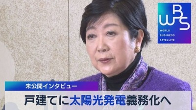 小池百合子 全戸建てにソーラーパネル