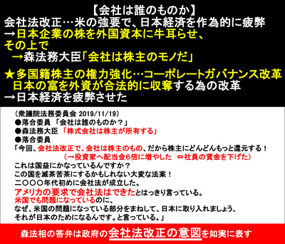コーポレートガバナンス改革3 会社は株主のモノ 森法相
