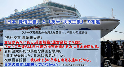 クルーズ船騒動から見えた英国人、米国人の民族性