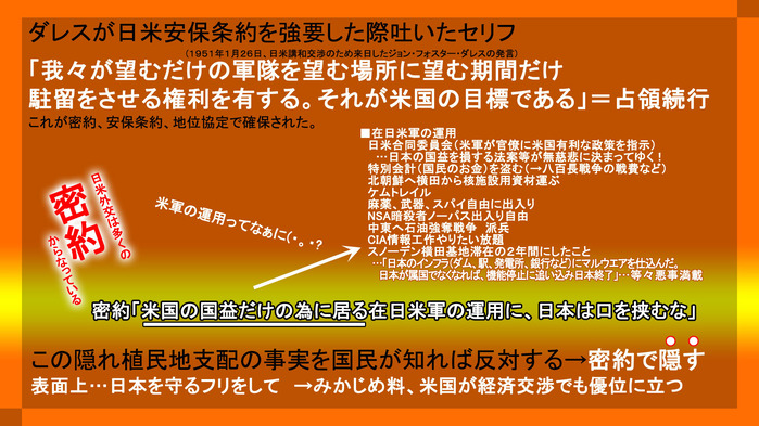 密約　米軍の運用について日本は口を挟むな