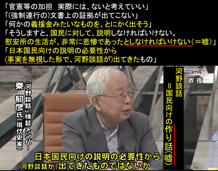 河野談話は国民向けに悲惨さを捏造した_秦邦彦