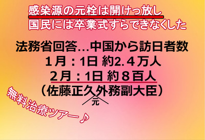 法務省回答…中国から訪日者数
