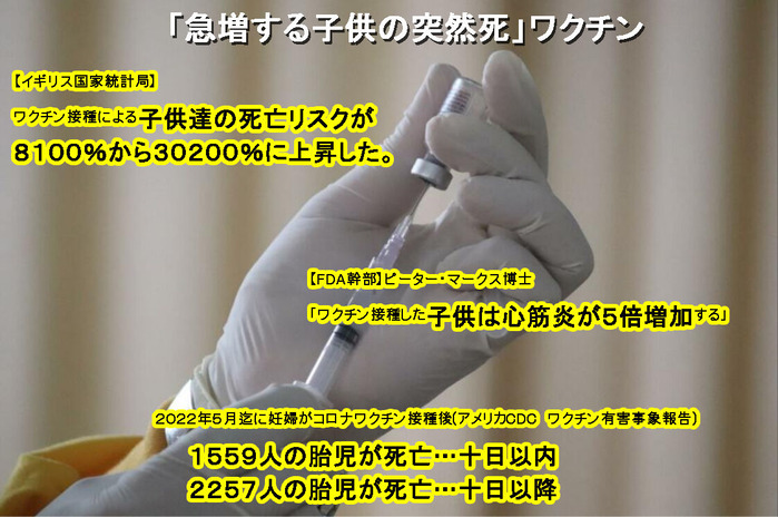 急増する子供の突然死」ワクチン