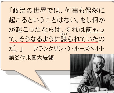 ルーズベルト｢前もって、そうなるように謀られている