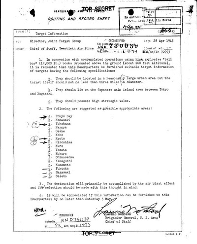1945年4月28日付け文書。。
