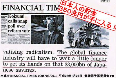 日本人の貯金３５０兆円が手に入る　小泉　郵政民営化　小泉