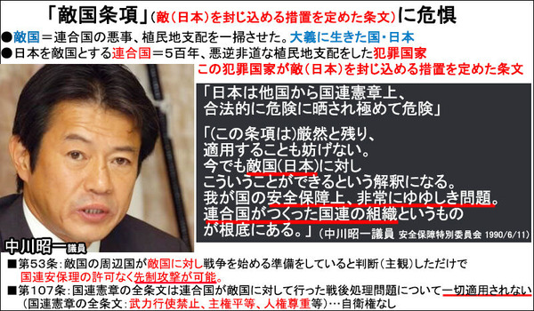 「敵国条項」は死文化していない 中川昭一ｓ