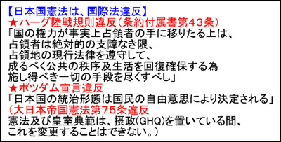 日本国憲法は、国際法違反→無効