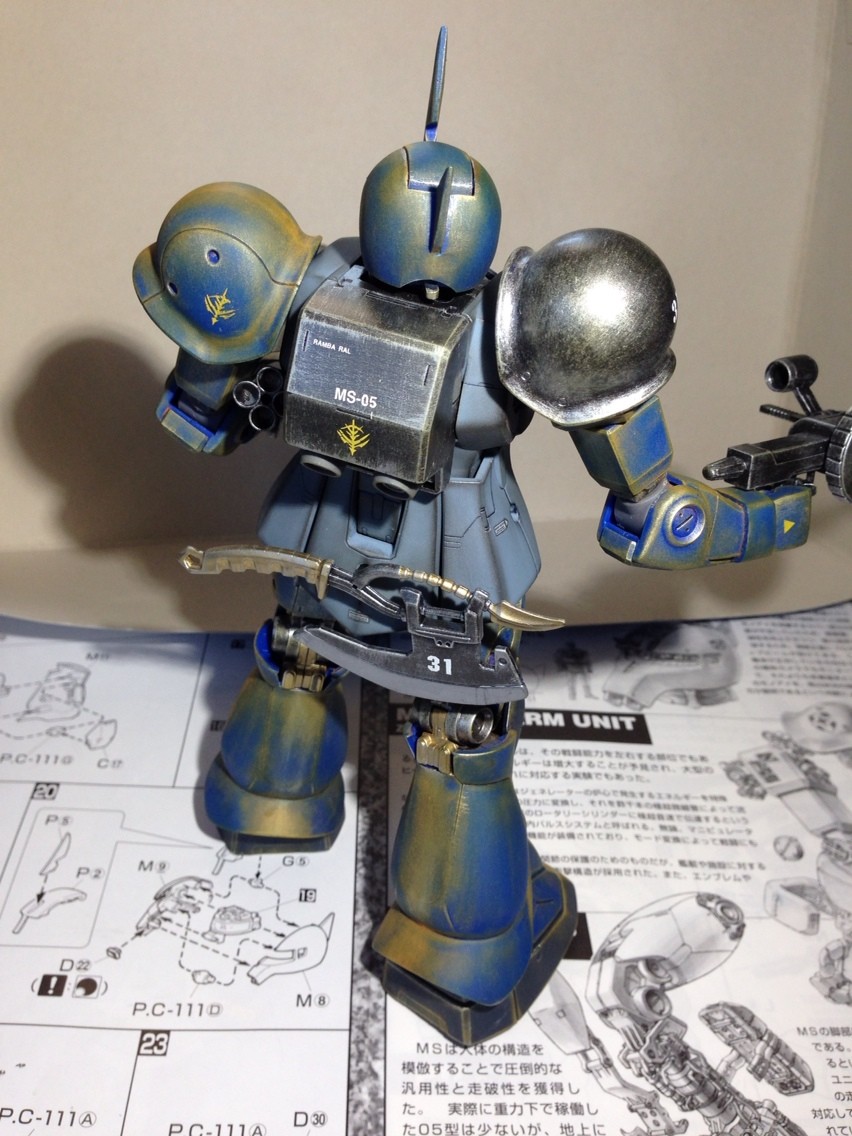 MG 1/100 MS-05B ザクI ランバラル専用機 : ガンプラ超簡単製作