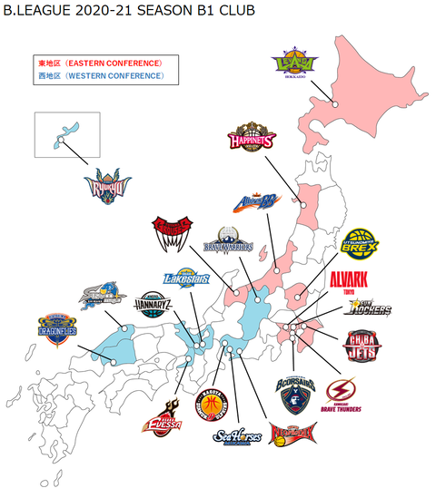Bリーグのいろは 日本地図にbリーグチームのロゴを入れてみた 21シーズン版 新 メッタのバスケとゲームと日常と