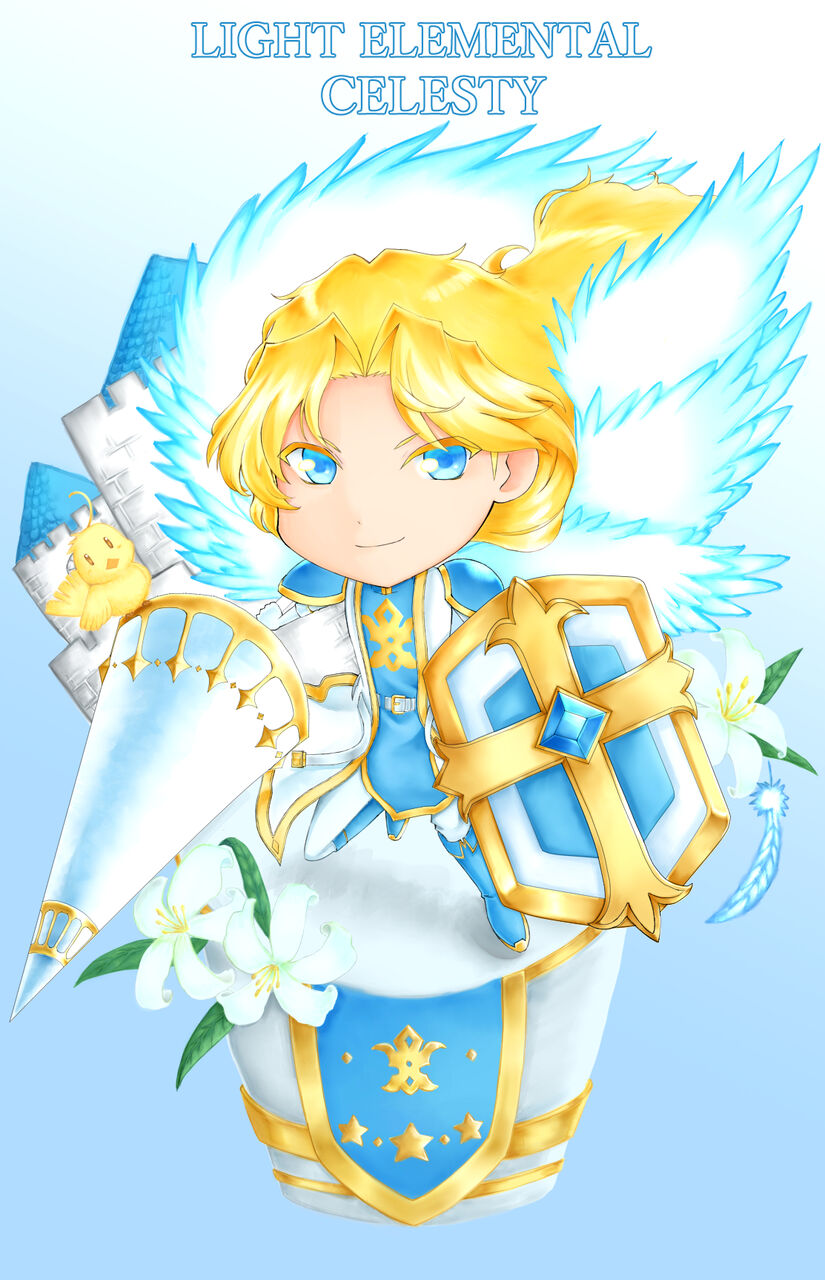 オリジナル ヴィネットイラスト 光の精霊 セレスティ 暁のアクアリウス オリジナル ヴィネットイラスト 光の精霊 セレスティ 暁のアクアリウス