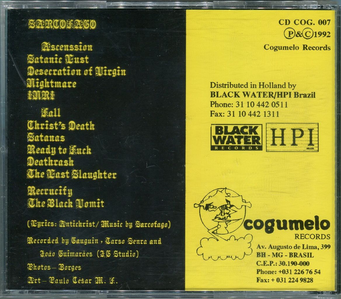 SARCOFAGO/I.N.R.I : HR/HM 輸入オリジナル盤・廃盤ハンターの猟盤日記
